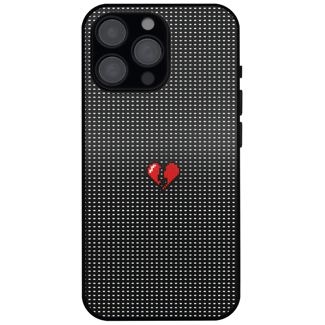 Red pixel heart (Glass)